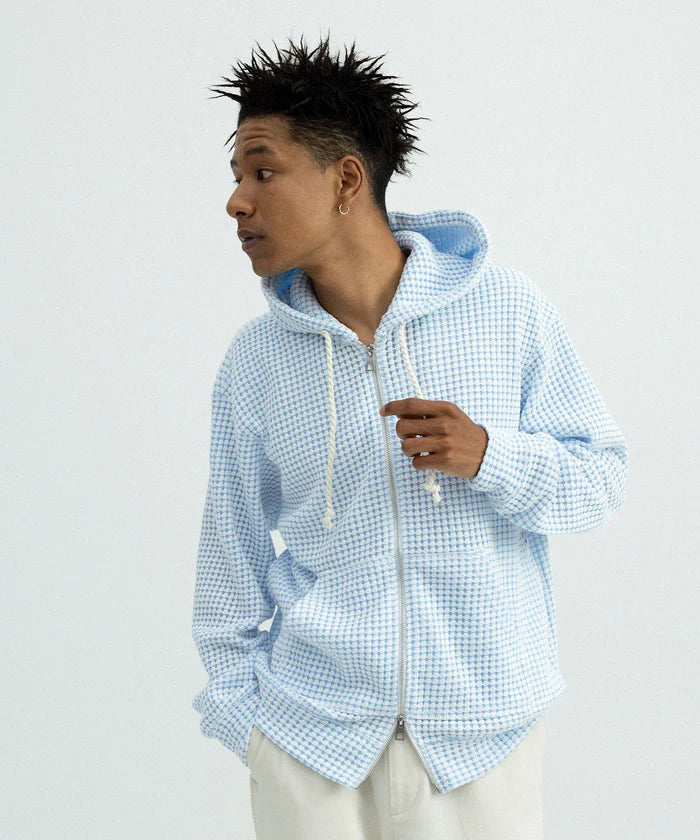 SEAGREEN BIG WAFFLE RELAX HOODIE