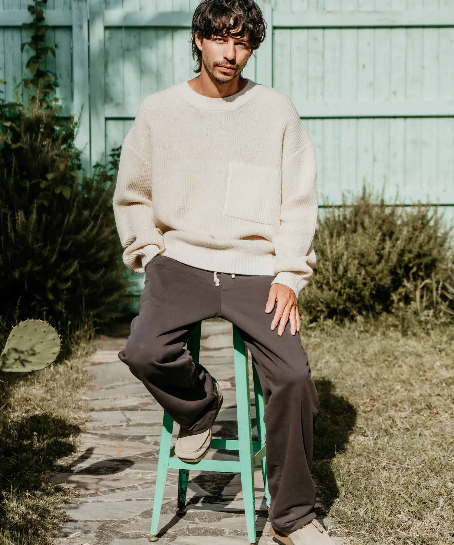 OG FRENCH TERRY STRAIGHT PANTS BLACK