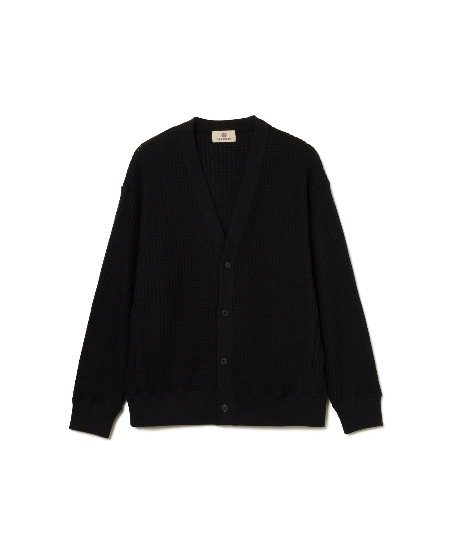 SEAGREEN BIG WAFFLE CARDIGAN
