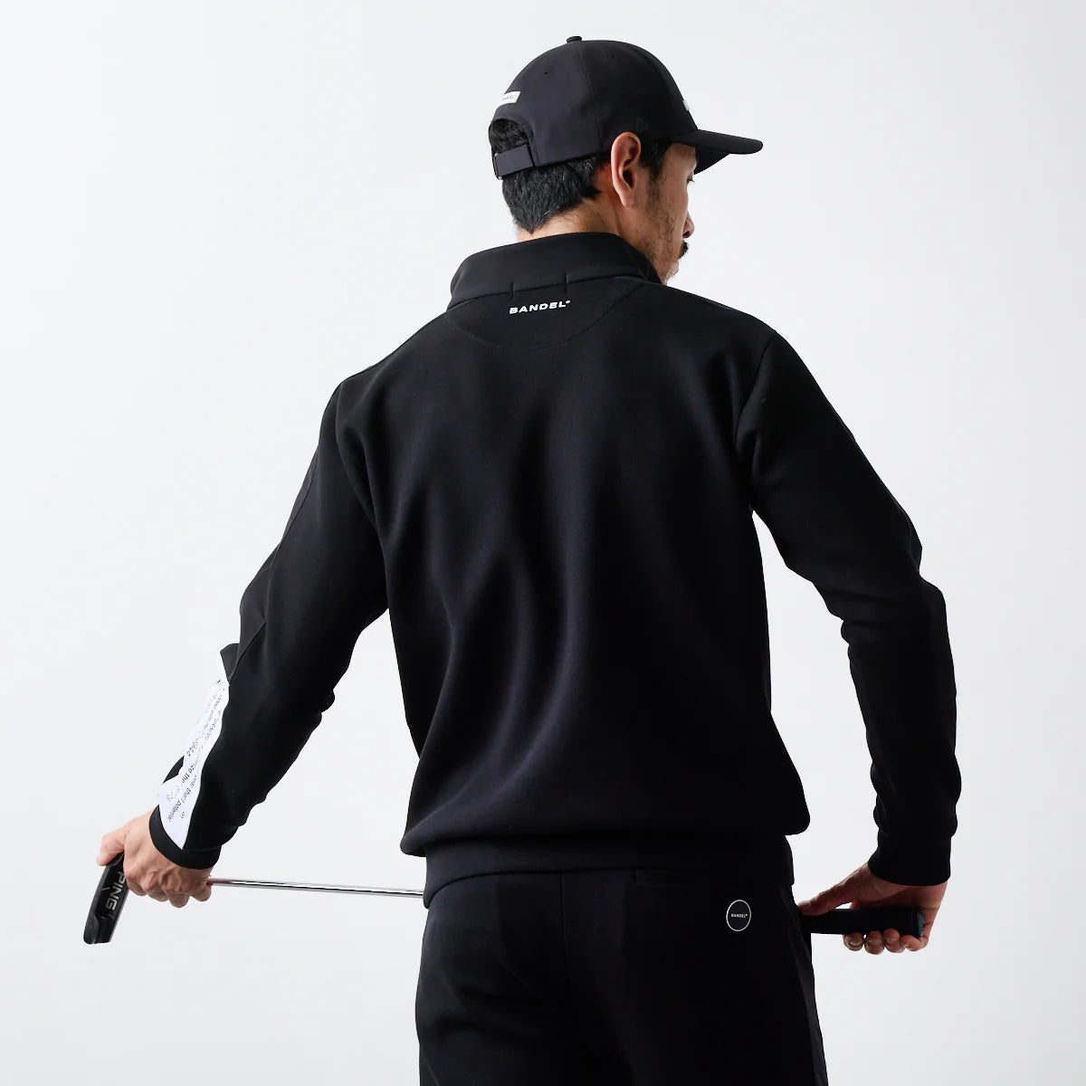 BANDEL GOLF スタンドカラー スウィッチ ジップブルゾン BLACK