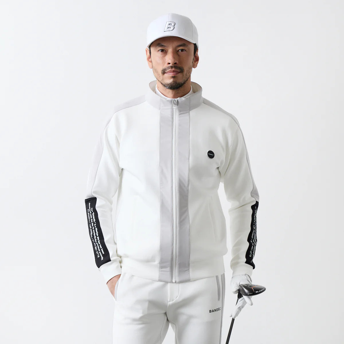 BANDEL GOLF スタンドカラー スウィッチ ジップブルゾン WHITE