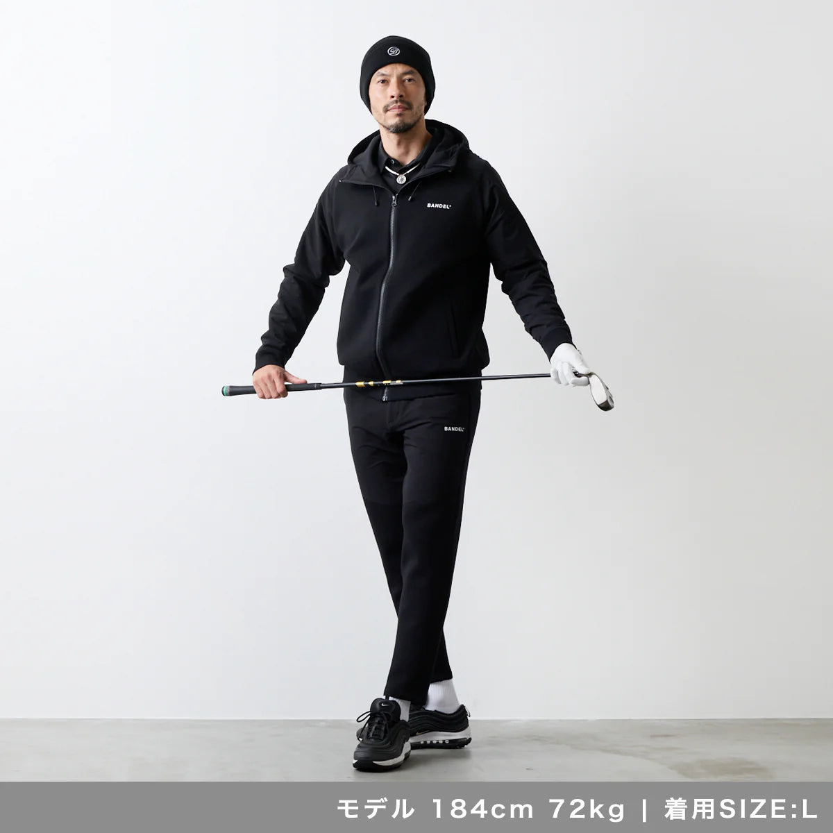 BANDEL GOLF スウィッチ ラグランスリーブ ジップフーディー BLACK