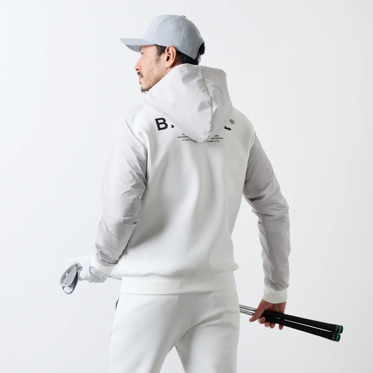 BANDEL GOLF スウィッチ ラグランスリーブ ジップフーディー WHITE