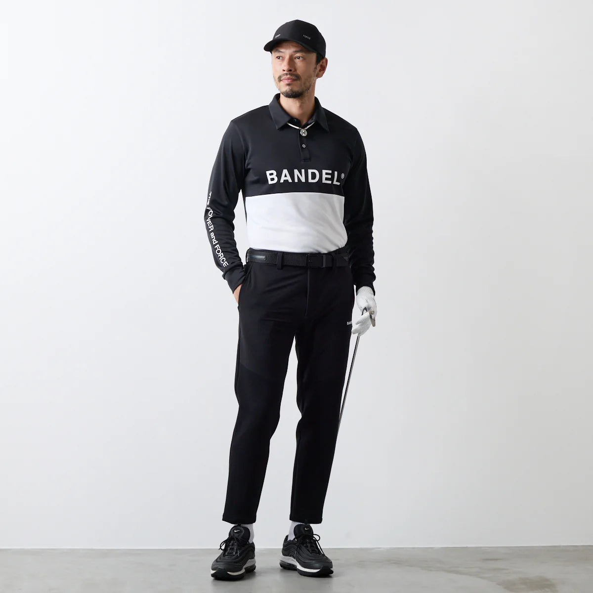 BANDEL GOLF フロントスウィッチ テーパードパンツ BLACK