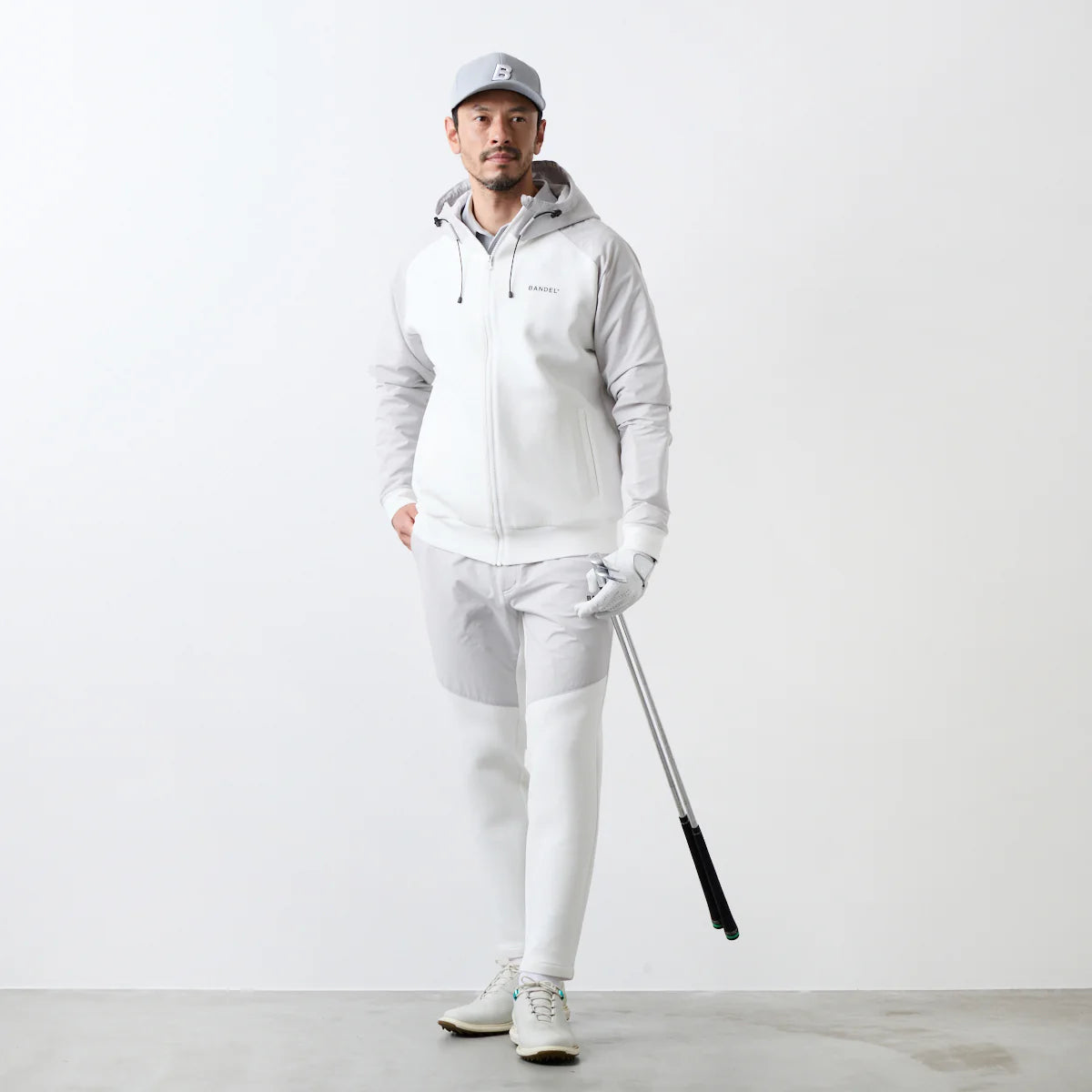 BANDEL GOLF フロントスウィッチ テーパードパンツ WHITE
