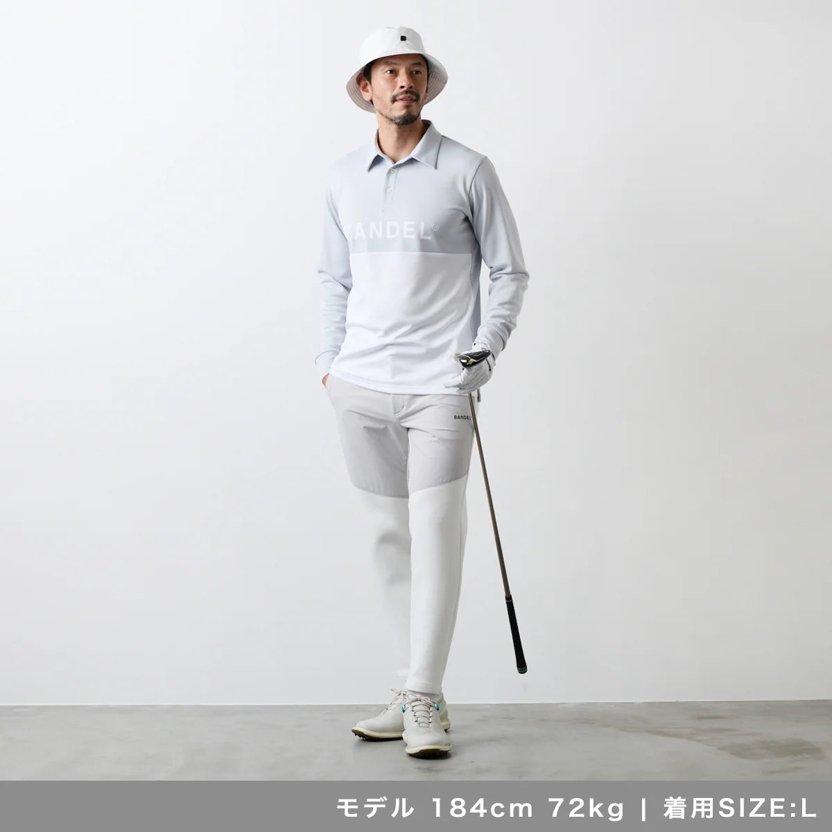 BANDEL GOLF フロントスウィッチ テーパードパンツ WHITE