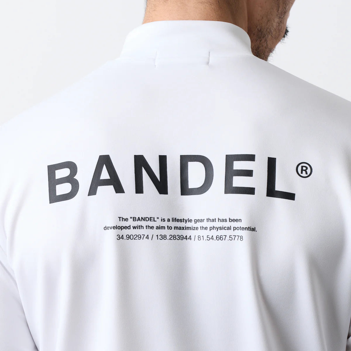 BANDEL GOLF バンデル ゴルフ チェストスウィッチ 長袖モックネック WHITE