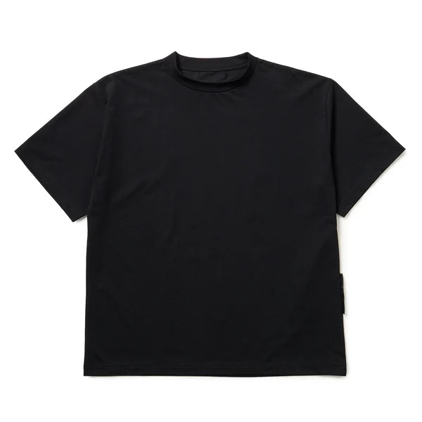 uniquele block mock neck t-shirt black SST_B