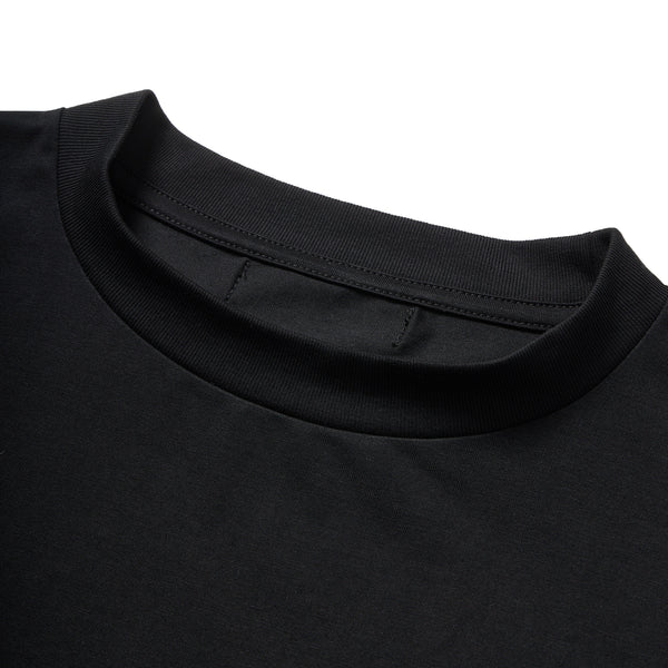 uniquele block mock neck t-shirt black SST_B