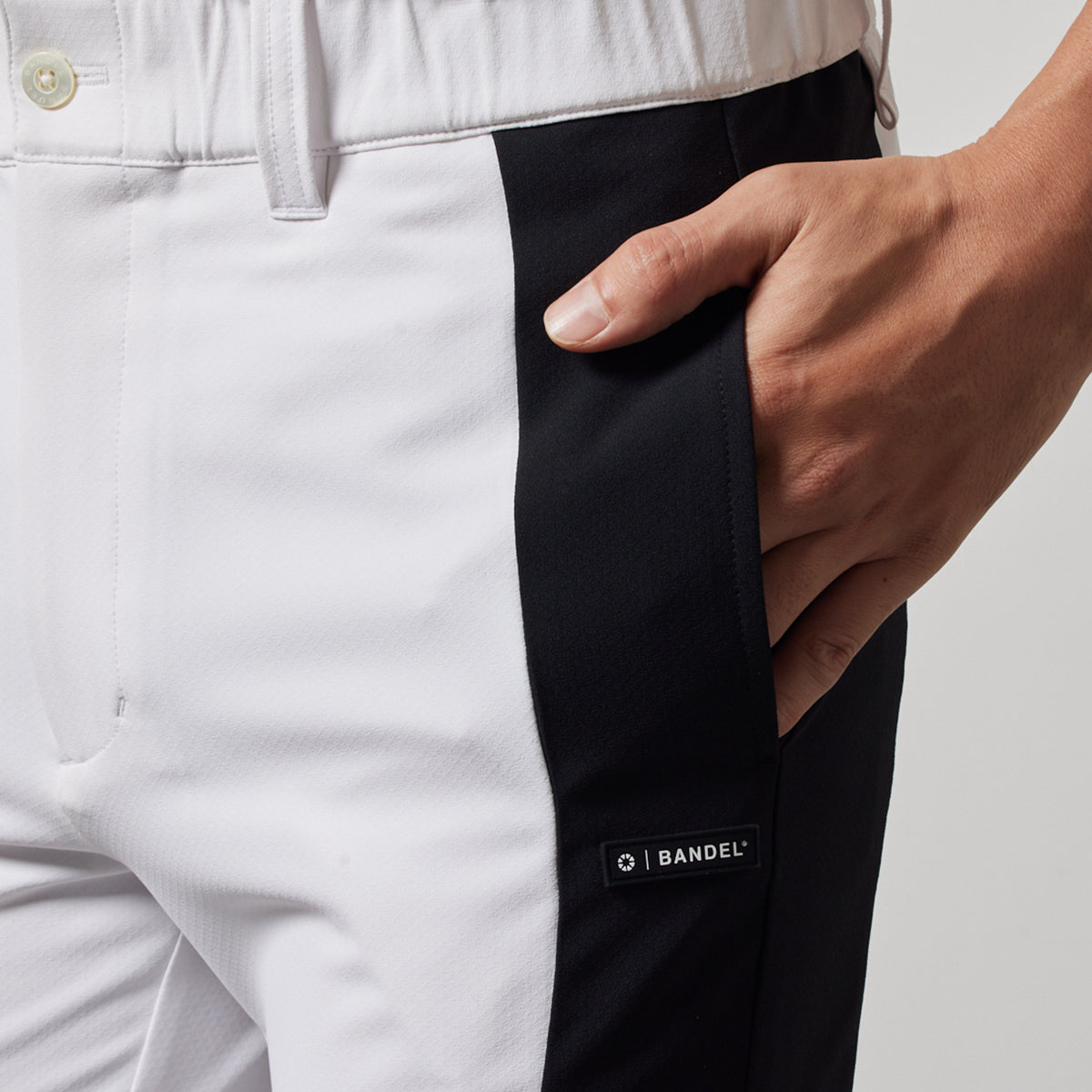 BANDEL GOLF バンデルゴルフ ロングパンツ SIDE PANEL SWITCH TAPERED PANTS BGS-4SSSPT WHITExBLACK
