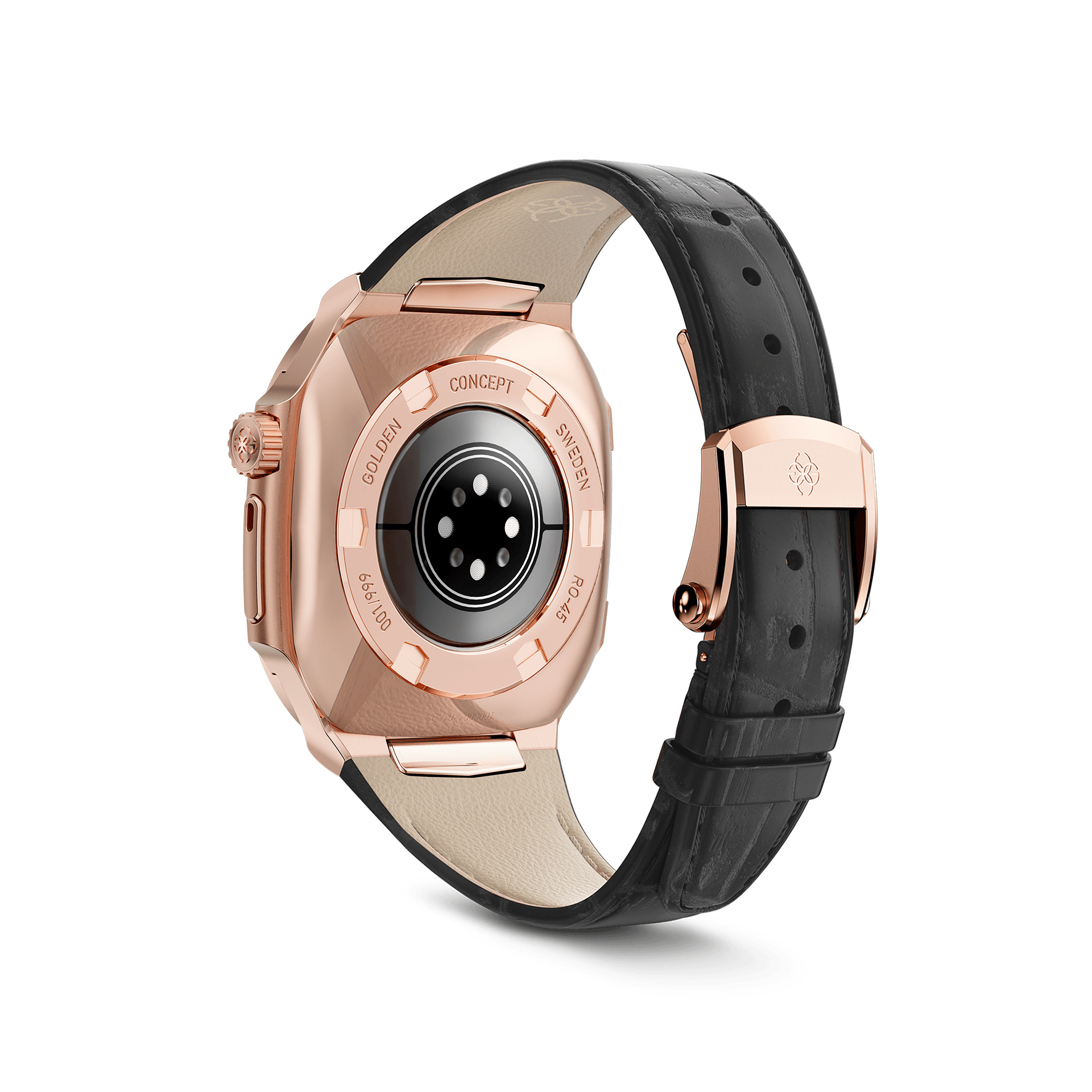 GOLDEN CONCEPT ゴールデンコンセプト Apple Watch Case - ROL45 - Rose Gold / Black ブラック