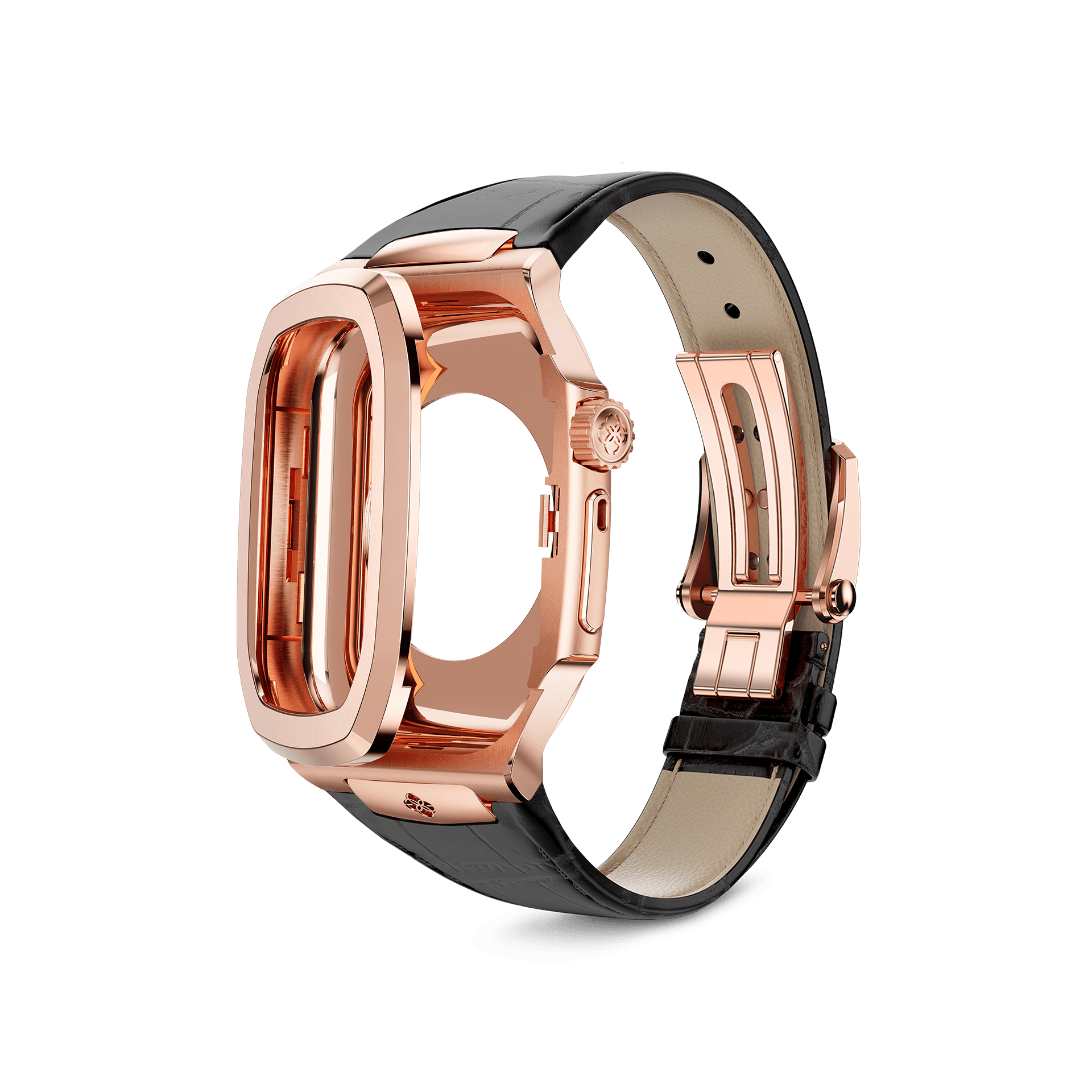 GOLDEN CONCEPT ゴールデンコンセプト Apple Watch Case - ROL45 - Rose Gold / Black ブラック