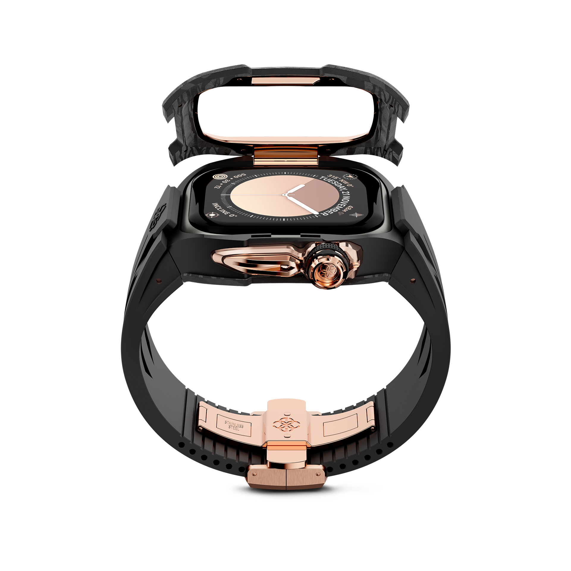 GOLDEN CONCEPT ゴールデンコンセプト Apple Watch Case / RSCIII46 - Rose Gold Carbon ローズゴールド カーボン