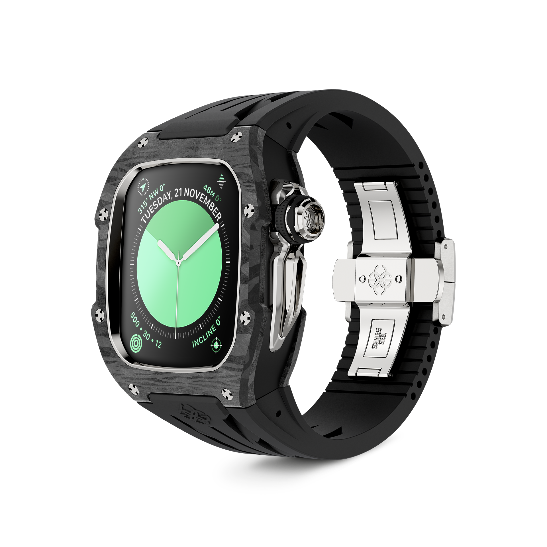 GOLDEN CONCEPT ゴールデンコンセプト Apple Watch Case / RSCIII46 - Silver Carbon シルバー カーボン