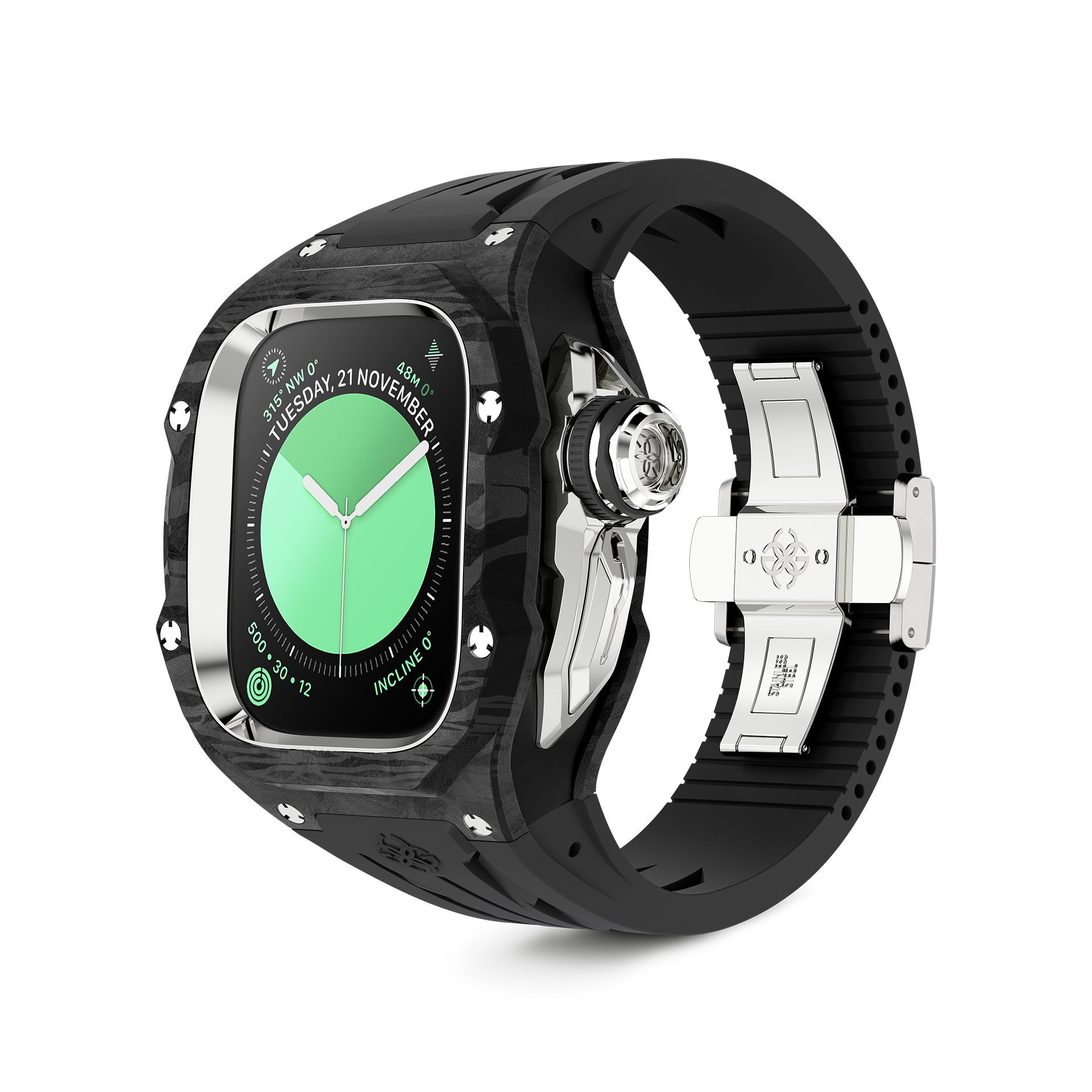 GOLDEN CONCEPT ゴールデンコンセプト Apple Watch Case / RSCIII49 - Silver Carbon