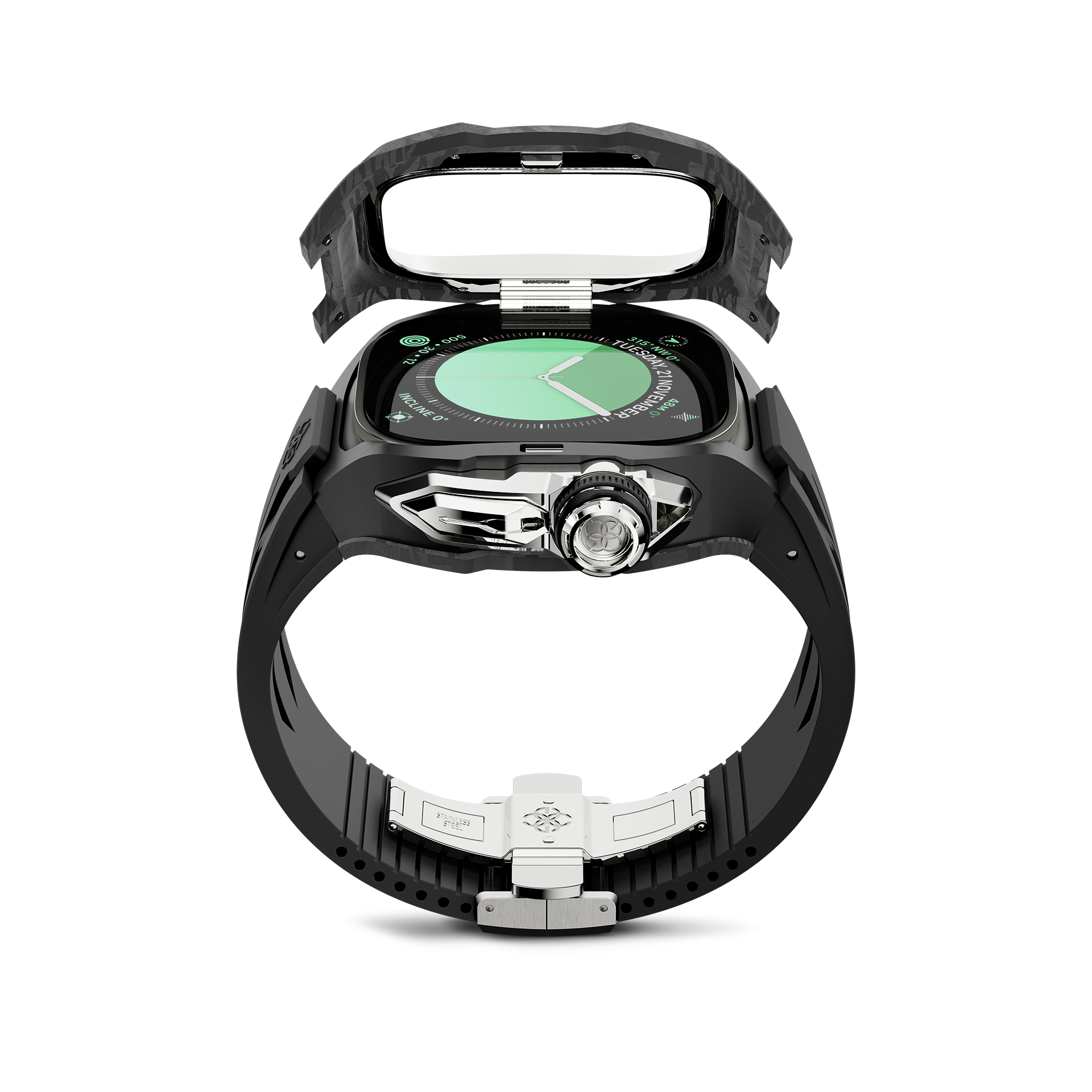 GOLDEN CONCEPT ゴールデンコンセプト Apple Watch Case / RSCIII49 - Silver Carbon