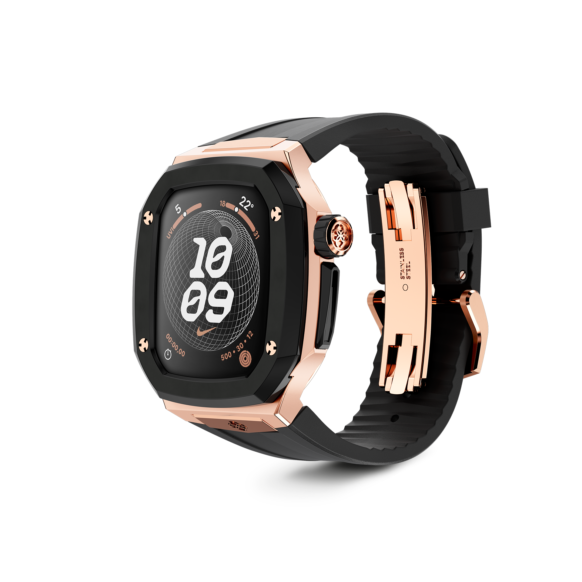 GOLDEN CONCEPT ゴールデンコンセプト Apple Watch Case - SPIII41 - Rose Gold / Black ブラック