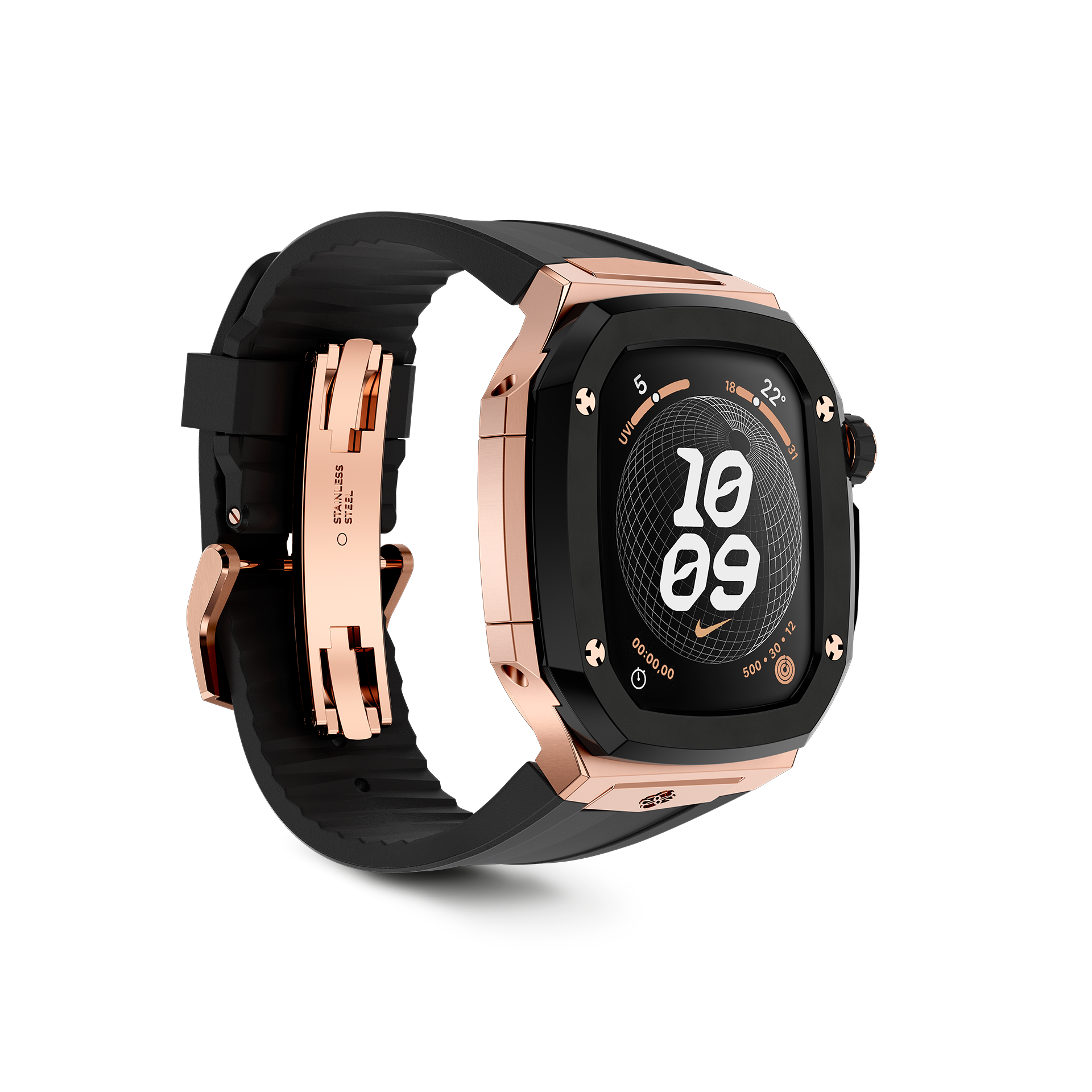 GOLDEN CONCEPT ゴールデンコンセプト Apple Watch Case - SPIII41 - Rose Gold / Black ブラック