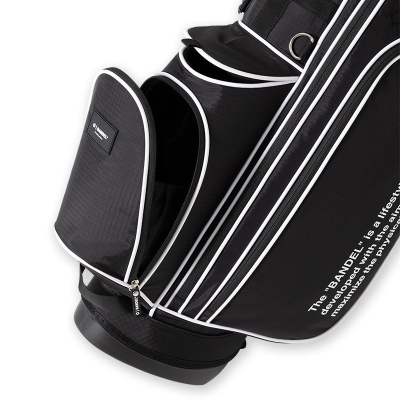 RIPSTOP STAND CADDYBAG (STANDARD EDITION) BGJ-4SCB キャディバッグ 8.5インチ スタンド仕様 軽量 / BLACKxWHITE