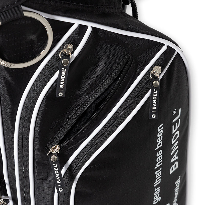RIPSTOP STAND CADDYBAG (STANDARD EDITION) BGJ-4SCB キャディバッグ 8.5インチ スタンド仕様 軽量 / BLACKxWHITE