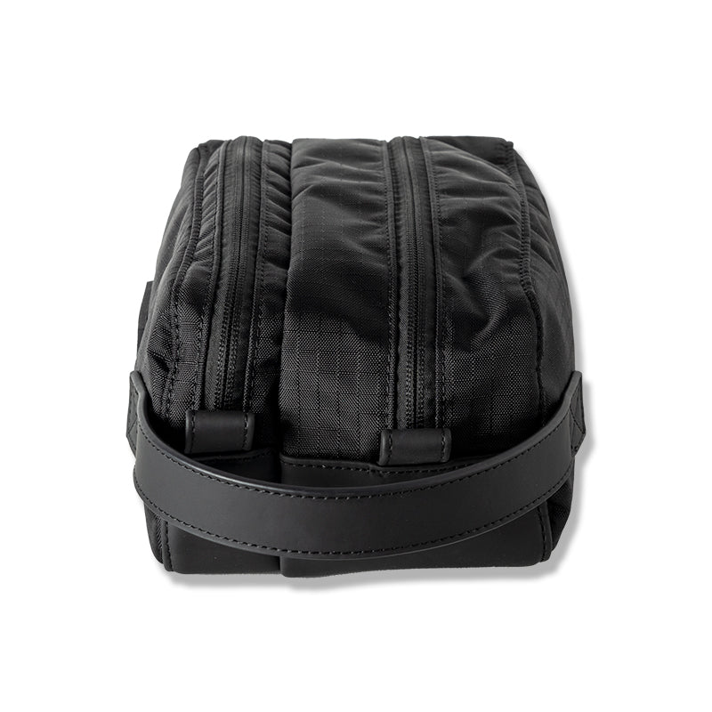 RIPSTOP DOUBLE ZIP HANDLE POACH BGJ-4SDZP ポーチ ダブルジップ 軽量 / BLACK×WHITE