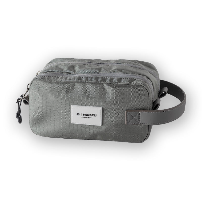 RIPSTOP DOUBLE ZIP HANDLE POACH BGJ-4SDZP ポーチ ダブルジップ 軽量 / GREY×WHITE