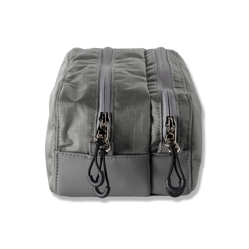 RIPSTOP DOUBLE ZIP HANDLE POACH BGJ-4SDZP ポーチ ダブルジップ 軽量 / GREY×WHITE