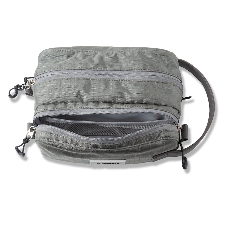 RIPSTOP DOUBLE ZIP HANDLE POACH BGJ-4SDZP ポーチ ダブルジップ 軽量 / GREY×WHITE
