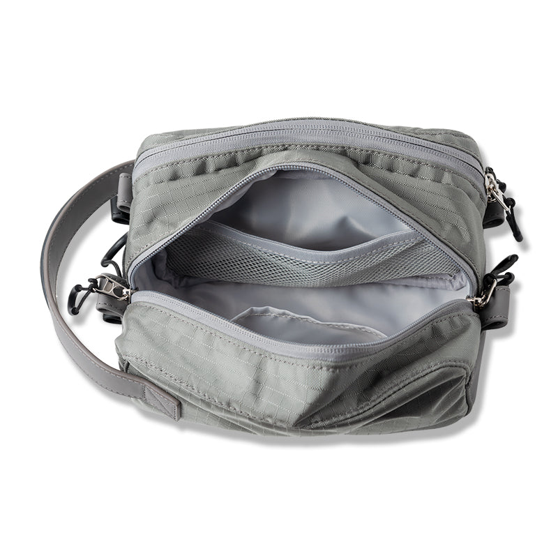 RIPSTOP DOUBLE ZIP HANDLE POACH BGJ-4SDZP ポーチ ダブルジップ 軽量 / GREY×WHITE