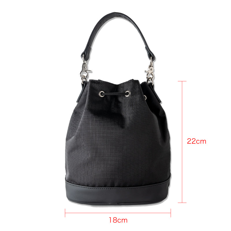 RIPSTOP HANDLE KINCHAKU BGJ-4SKCK 巾着 軽量 / BLACK×WHITE