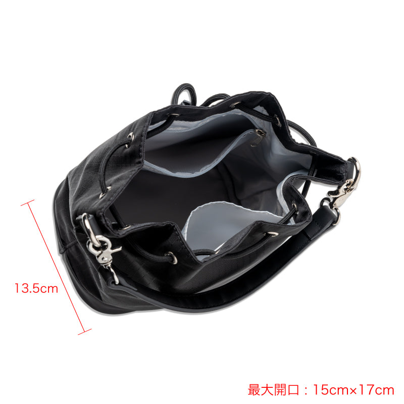 RIPSTOP HANDLE KINCHAKU BGJ-4SKCK 巾着 軽量 / BLACK×WHITE