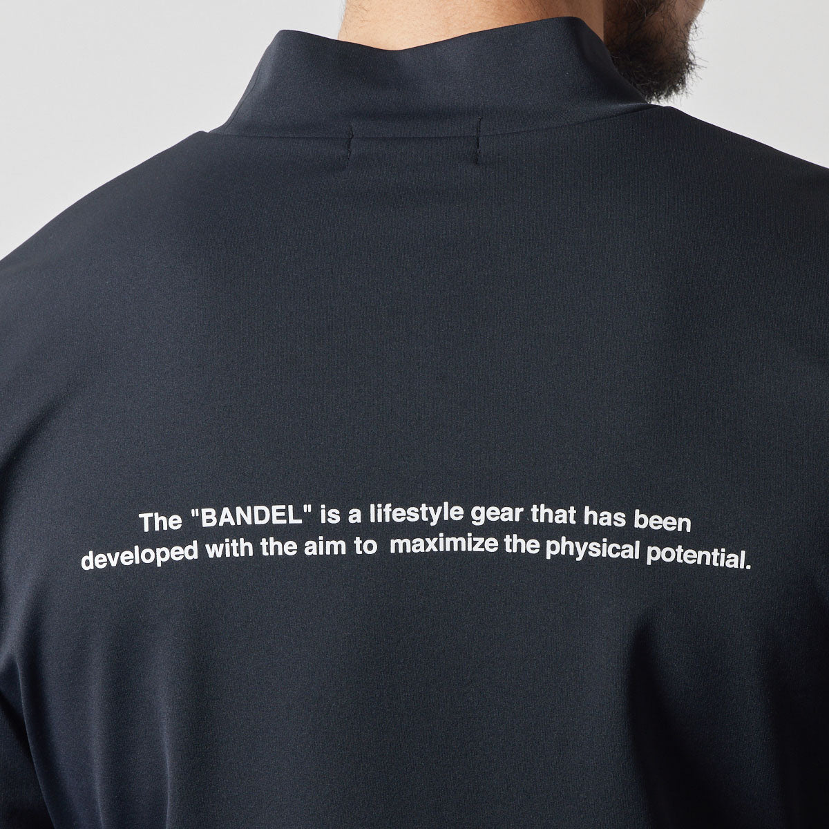 BASIC LOGO L/S MOCK NECK SHIRTS BGS-4ABLMC モックネックシャツ ハイストレッチ 保温 UVカット / BLACK