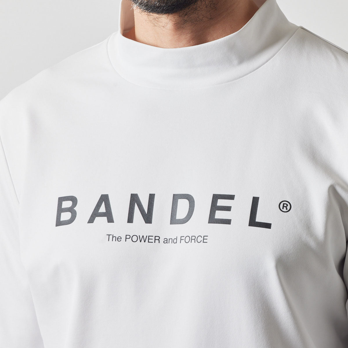 BASIC LOGO L/S MOCK NECK SHIRTS BGS-4ABLMC モックネックシャツ ハイストレッチ 保温 UVカット / WHITE