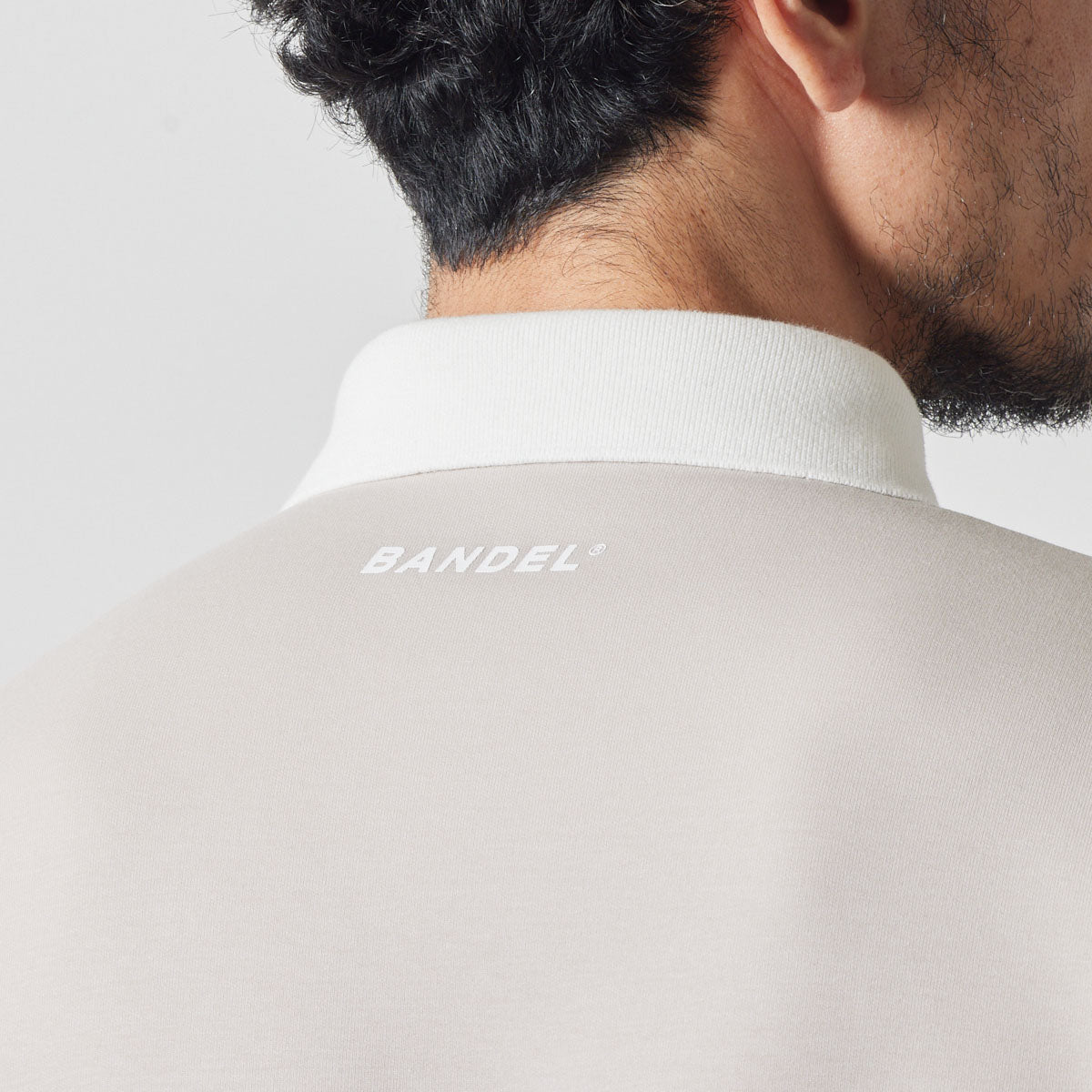 COLOR BLOCK L/S RUGBY POLO BGS-4ACBRP 軽量 保温 伸縮性 ルーズフィット / BEIGE×WHITE