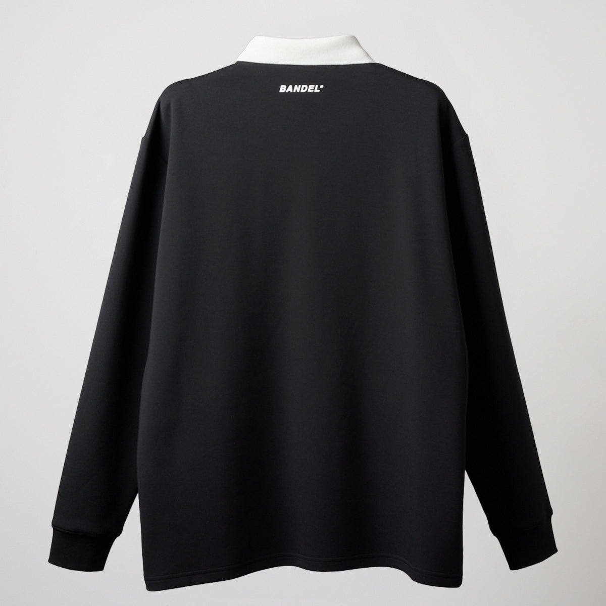 COLOR BLOCK L/S RUGBY POLO BGS-4ACBRP 軽量 保温 伸縮性 ルーズフィット / BLACK×WHITE