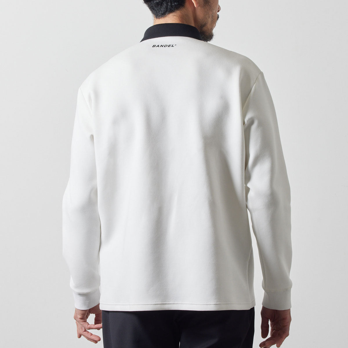 COLOR BLOCK L/S RUGBY POLO BGS-4ACBRP 軽量 保温 伸縮性 ルーズフィット / WHITE×BLACK