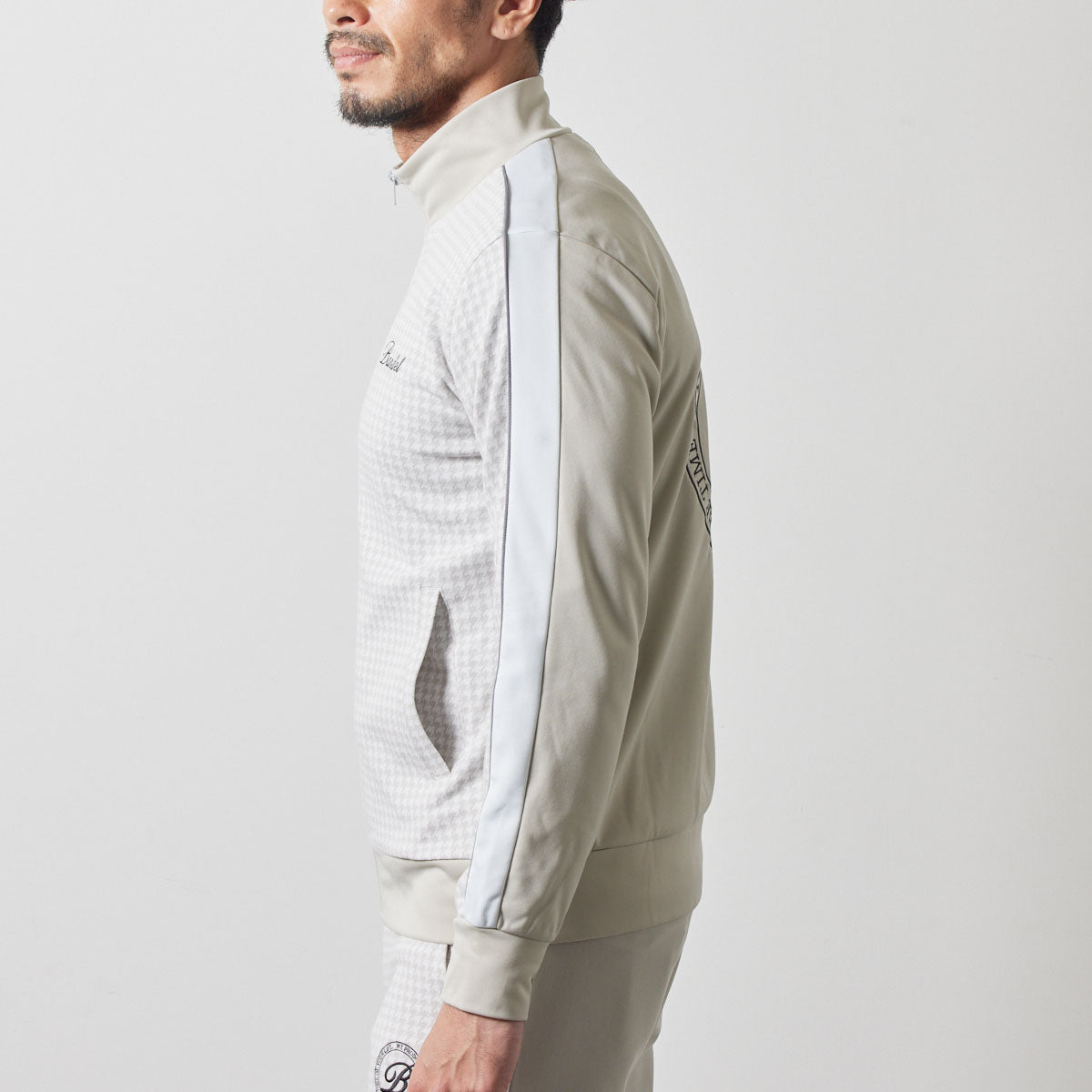 HOUNDSTOOTH BICOLOR BLOUSON BGS-4AHTBB ブルゾン 新素材 軽量 / GREIGE