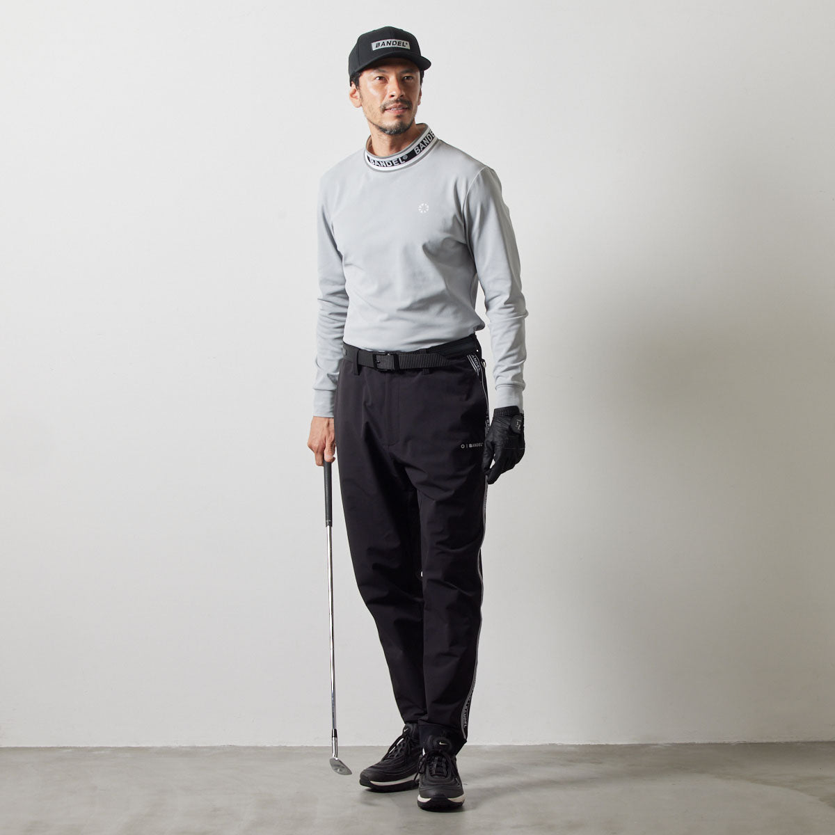 JACQUARD RIB L/S MOC SHIRTS BGS-4AJRMC モックネックシャツ ハイストレッチ 保温 UVカット 軽量 / LIGHT GREY