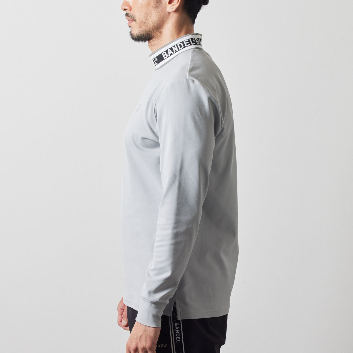 JACQUARD RIB L/S MOC SHIRTS BGS-4AJRMC モックネックシャツ ハイストレッチ 保温 UVカット 軽量 / LIGHT GREY