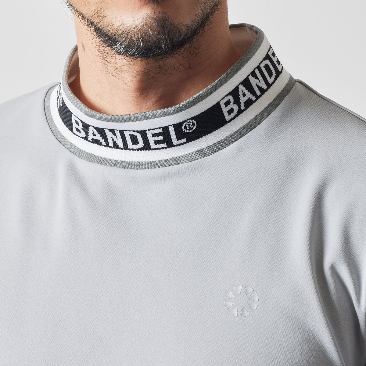 JACQUARD RIB L/S MOC SHIRTS BGS-4AJRMC モックネックシャツ ハイストレッチ 保温 UVカット 軽量 / LIGHT GREY
