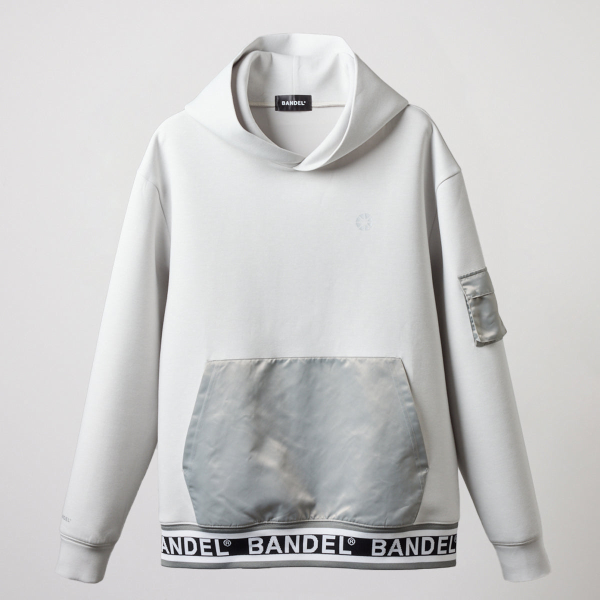 NYLON POCKET P/O HOODIE BGS-4ANPHD 軽量 ダンボール素材 異素材MIX セットアップ / L-GREY