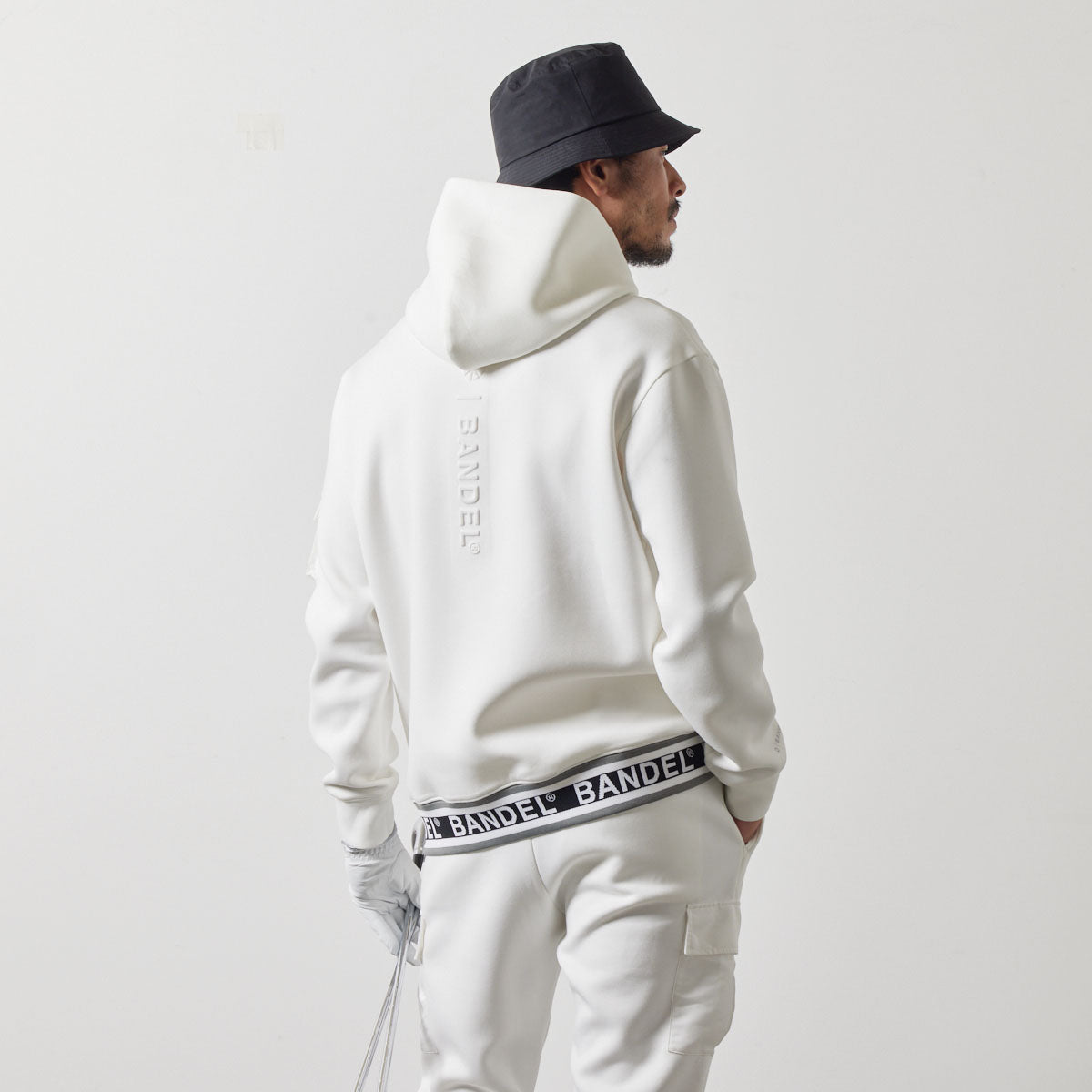 NYLON POCKET P/O HOODIE BGS-4ANPHD 軽量 ダンボール素材 異素材MIX セットアップ / WHITE
