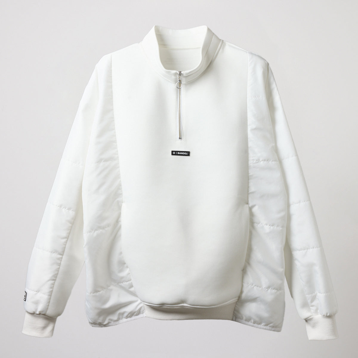 PUFFER SLEEVE HALF ZIP BLOUSON BGS-4APSHB ブルゾン ハーフジップ 軽量 保温 中綿 動きやすい ルーズフィット セットアップ / WHITE