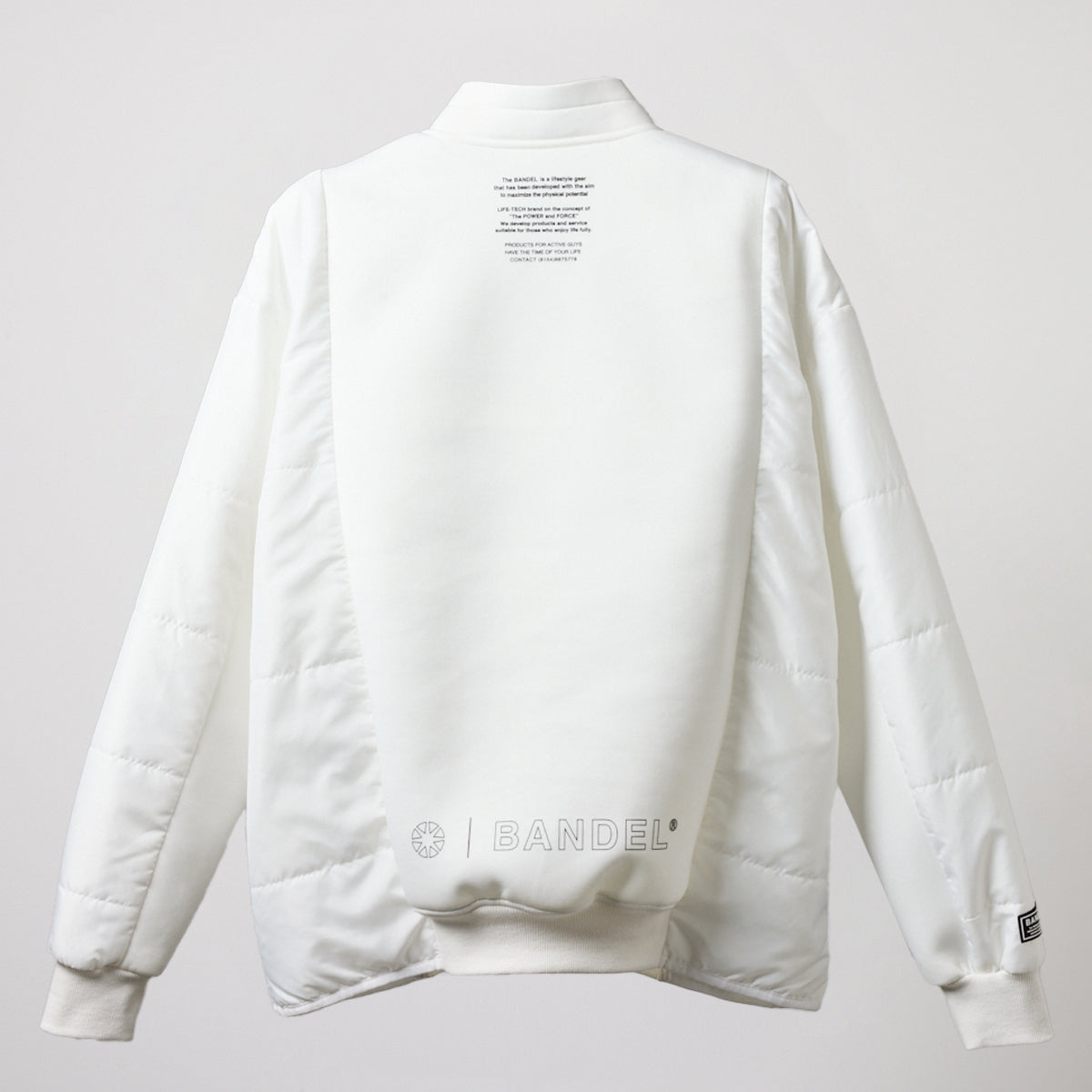 PUFFER SLEEVE HALF ZIP BLOUSON BGS-4APSHB ブルゾン ハーフジップ 軽量 保温 中綿 動きやすい ルーズフィット セットアップ / WHITE