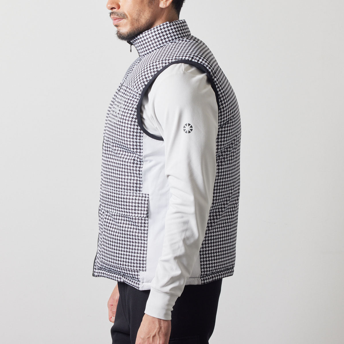 BANDEL GOLF REVERSIBLE DOWN VEST BGS-4ARDVT ダウンベスト リバーシブル 防寒性 / BLACK×HOUNDSTOOTH