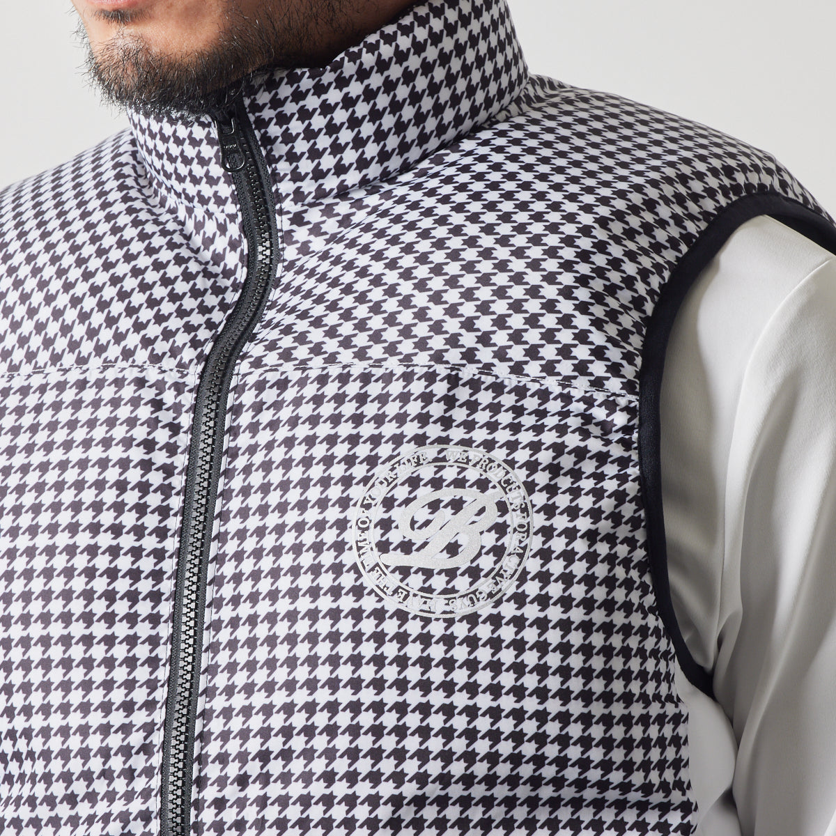 BANDEL GOLF REVERSIBLE DOWN VEST BGS-4ARDVT ダウンベスト リバーシブル 防寒性 / BLACK×HOUNDSTOOTH
