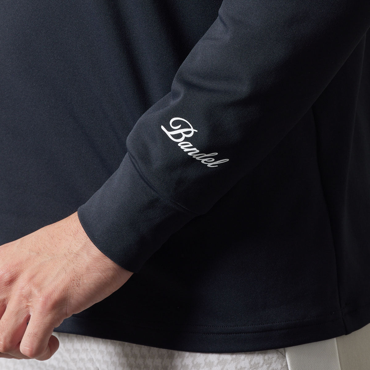 SIDE LOGO L/S MOCK NECK SHIRTS BGS-4ASLMC モックネックシャツ ハイストレッチ 保温 UVカット / BLACK