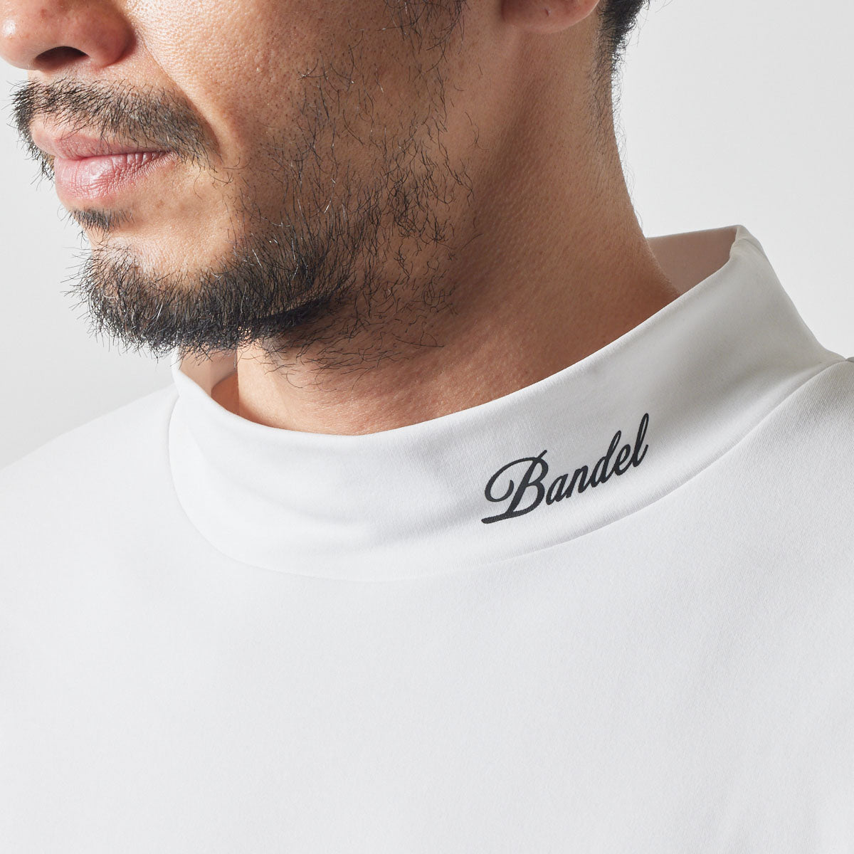 SIDE LOGO L/S MOCK NECK SHIRTS BGS-4ASLMC モックネックシャツ ハイストレッチ 保温 UVカット / WHITE