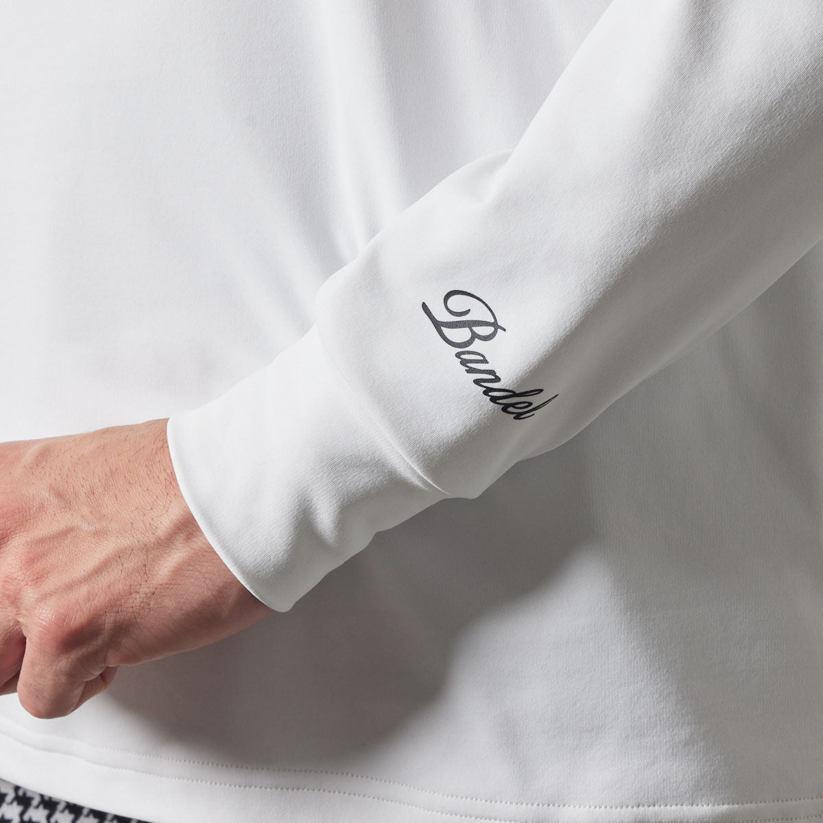 SIDE LOGO L/S MOCK NECK SHIRTS BGS-4ASLMC モックネックシャツ ハイストレッチ 保温 UVカット / WHITE