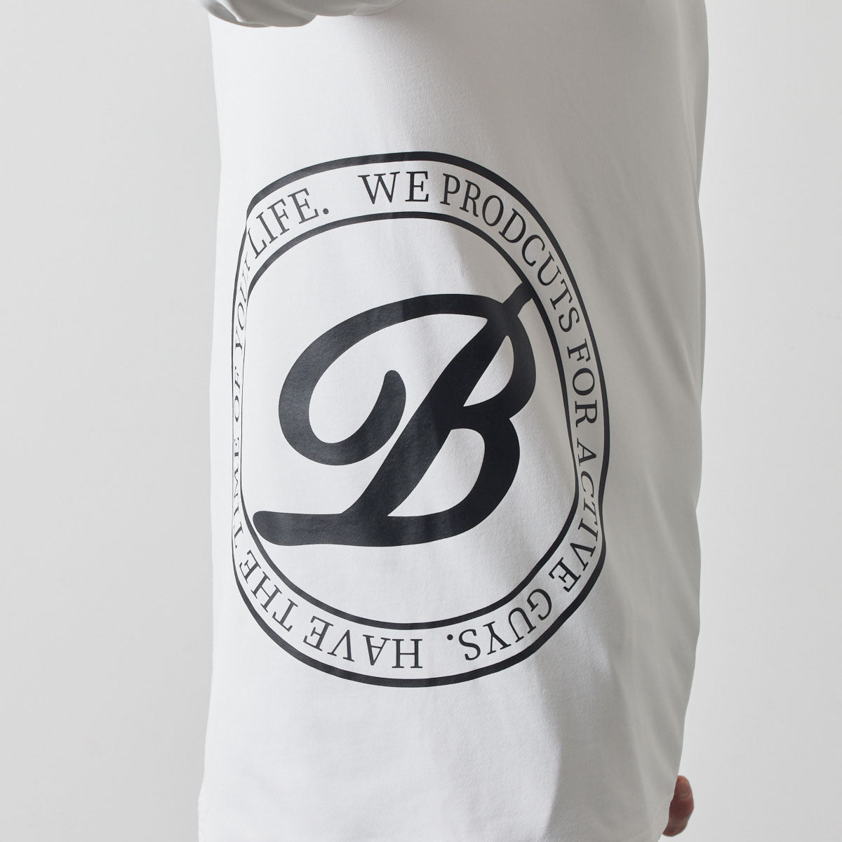 SIDE LOGO L/S MOCK NECK SHIRTS BGS-4ASLMC モックネックシャツ ハイストレッチ 保温 UVカット / WHITE